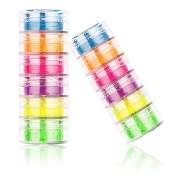 Encontraproduto.com.br - Kit C/36 Glitter Rosto Pó Neon Carnaval Fantasia