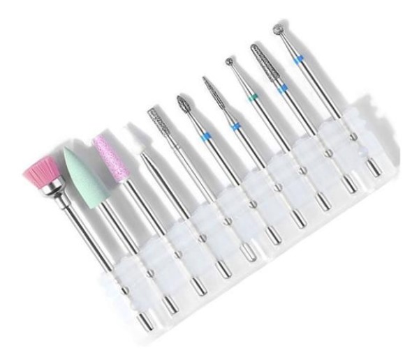 Kit 10 Brocas Diamantadas Cutilagem Russa Completo