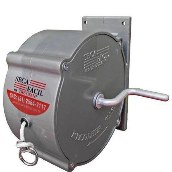 Encontraproduto.com.br - Varal Retrátil De Parede E Muro 30M - Cinza