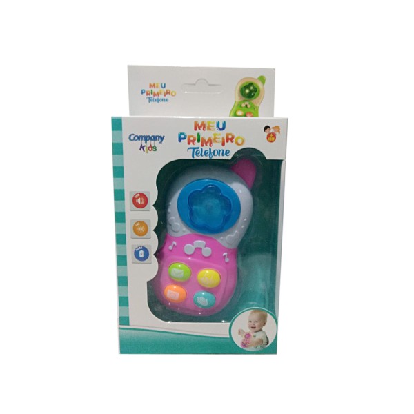 Encontraproduto.com.br - Celular Infantil de brinquedo para bebê criança telefone com luzes e som Rosa Company kids
