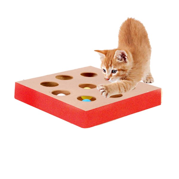 Encontraproduto.com.br - Brinquedo para gato Interativo Caça Bolinhas Vermelho