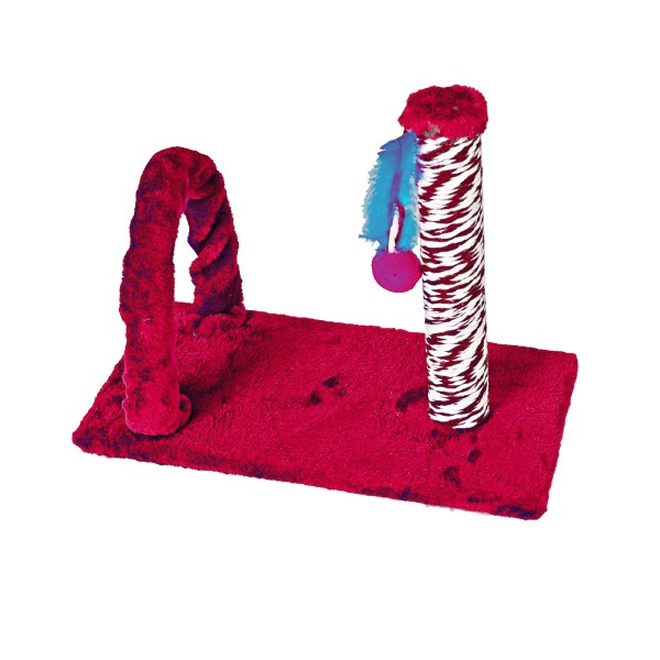 Encontraproduto.com.br - Arranhador para Gato Brinquedo  interativo Grande com Poste e  Arco Vermelho