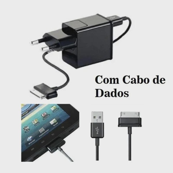 Encontraproduto.com.br - Cabo Usb + Carregador Bivolt Para Tablet Galaxy Tab P1010