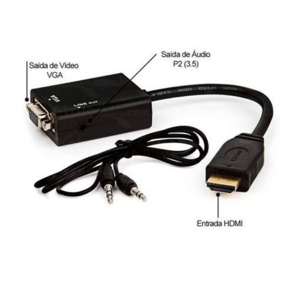 Encontraproduto.com.br - Cabo Adaptador HDMI x VGA com Áudio