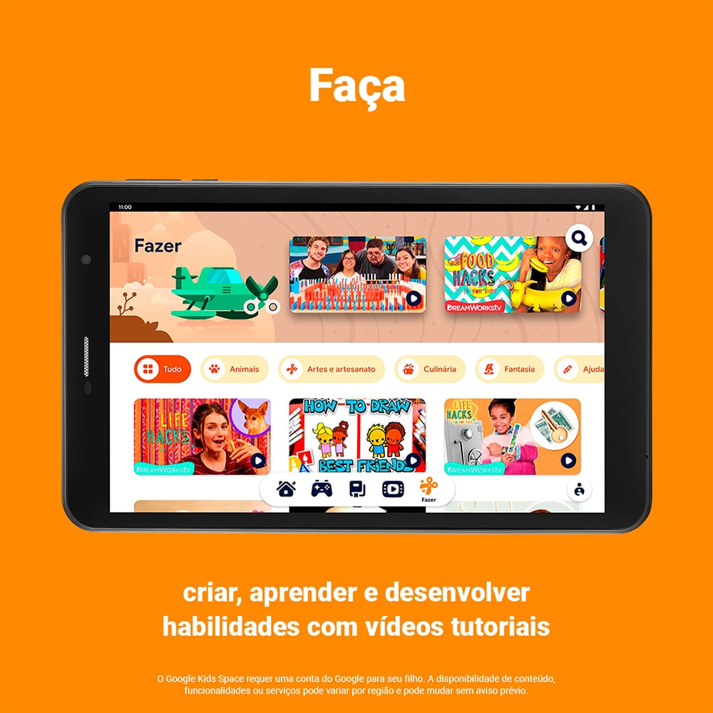 Encontraproduto.com.br - Tablet Multi M8 Wi-fi com Google Kids Space 32GB Tela 8 pol. 2GB RAM + Wi-fi Android 11 Quad Core - Preto - NB358OUT [Reembalado]