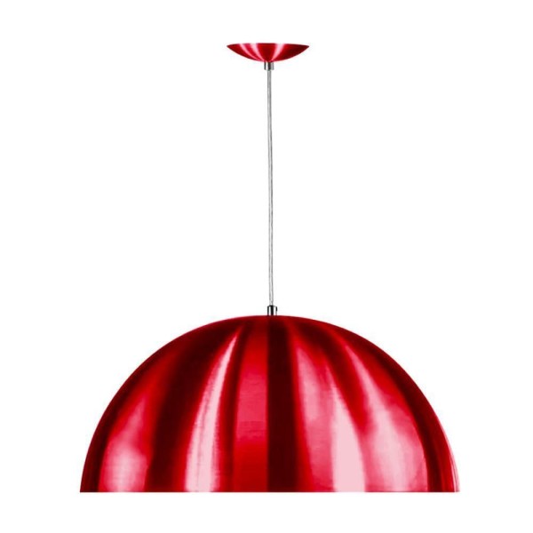 Encontraproduto.com.br - Kit 2 Lustres Pendente Meia Lua 40cm Alumínio Cereja
