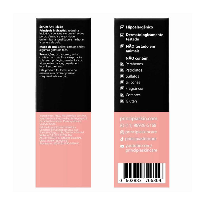 Encontraproduto.com.br - Sérum Anti-Idade Niacinamida + Zinco Nc10 Principia – 30ml