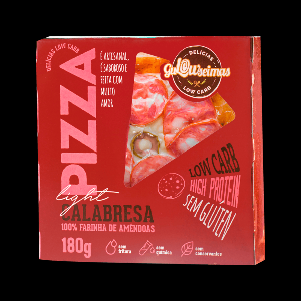 Pizza Light Low Carb Calabresa180g Gulowseimas