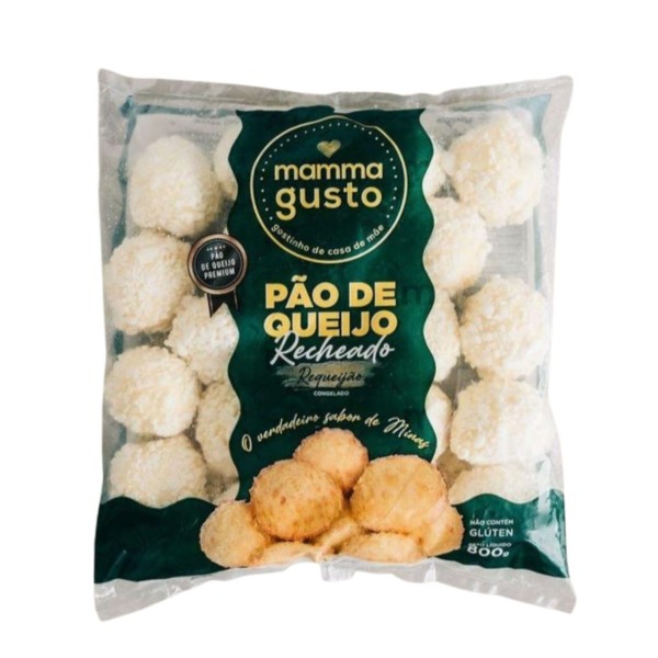 Encontraproduto.com.br - Pão de Queijo MAMMA GUSTO Recheado Requeijão Congelado 800g