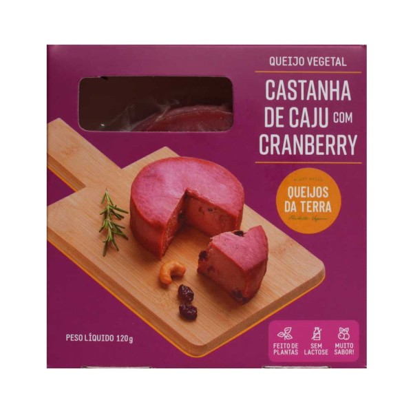 Encontraproduto.com.br - Queijo Vegano de Castanha de Caju com Cranberry 120g Queijos da Terra