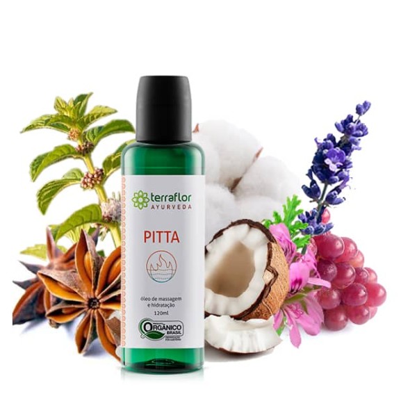 Encontraproduto.com.br - Óleo de Massagem Corporal Orgânico e Ayurveda PITTA 120ml - Terra Flor