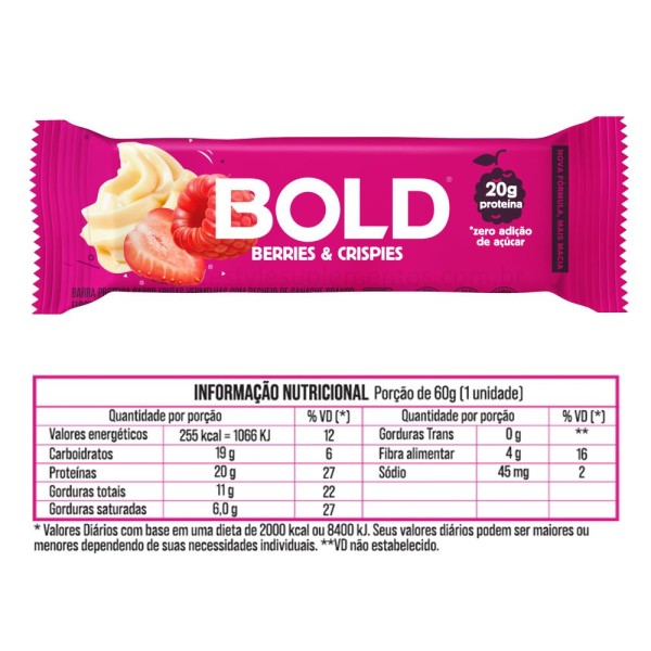 Encontraproduto.com.br - Barra Proteica Bold Berries e Crispies 60g