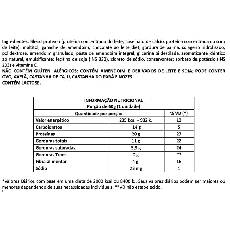 Encontraproduto.com.br - Barrinha Bold Bar Paçoca e Chocolate 60g Bold Nutrition