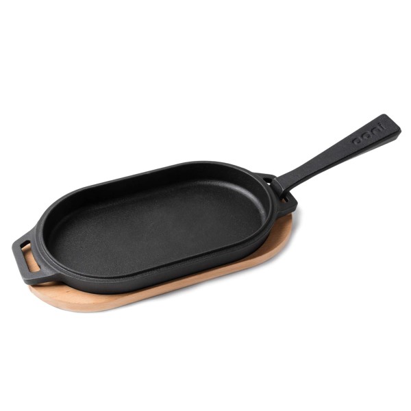 Encontraproduto.com.br - Chapa de Ferro Fundido com Apoio de Madeira Sizzler Ooni
