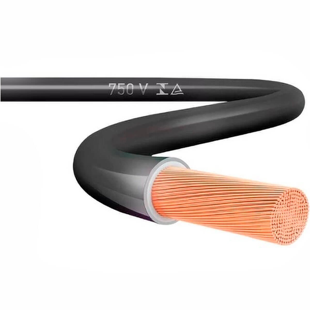 Encontraproduto.com.br - Cabo Elétrico 10mm Preto 100 Metros Top Cables (MP)