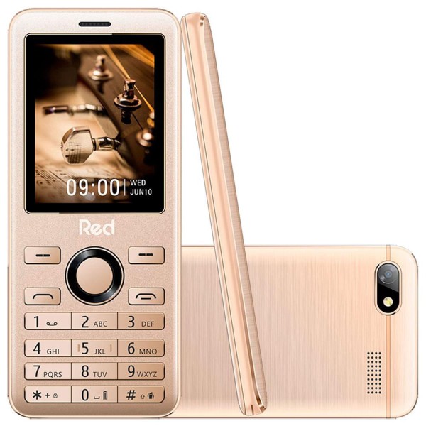 Encontraproduto.com.br - CELULAR RED MOBILE PRIME 2.4 M012F DOURADO CÂMERA FM WIRELESS VIBRACALL MEMÓRIA EXPANSÍVEL ATÉ 32GB