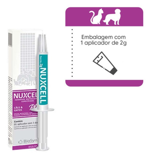 Encontraproduto.com.br - Suplemento Nuxcell Plus para Cães e Gatos 2gr