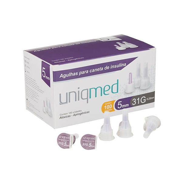 Agulha Uniqmed Universal Curta 31G 5mm c/100 Agulhas