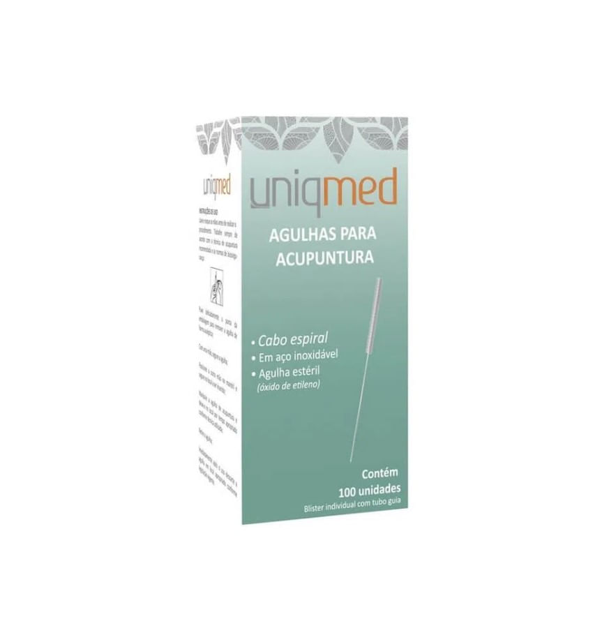 Agulha para Acupuntura 0,25x30mm - Caixa 100 unidades - UniqMed