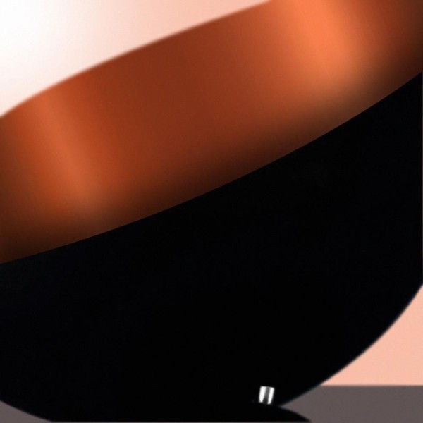 Encontraproduto.com.br - Lustre Pendente Meia Lua 30cm De Alumínio Preto Com Cobre