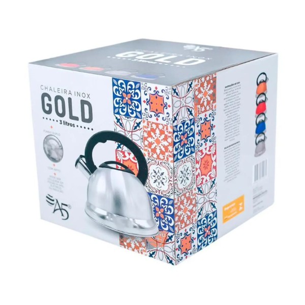 Encontraproduto.com.br - Chaleira A5 Gold 3L Fundo Duplo