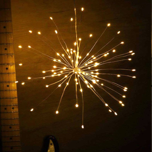 Encontraproduto.com.br - Luminária Estilo Fogos de Artifício Luz De Fada  - 120 Leds a Pilha e USB
