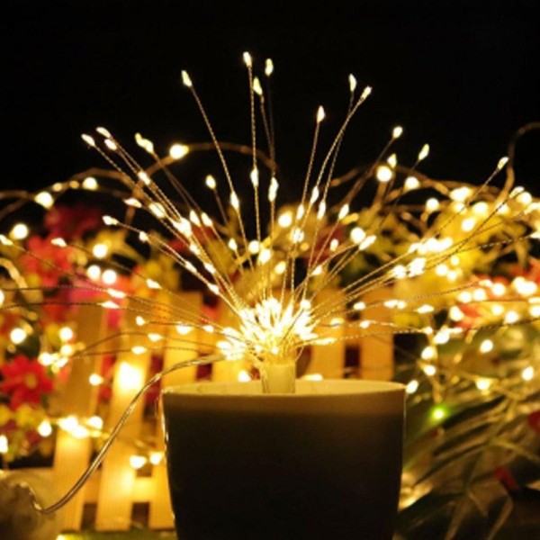 Encontraproduto.com.br - Luminária Estilo Fogos de Artifício Luz De Fada  - 120 Leds a Pilha e USB