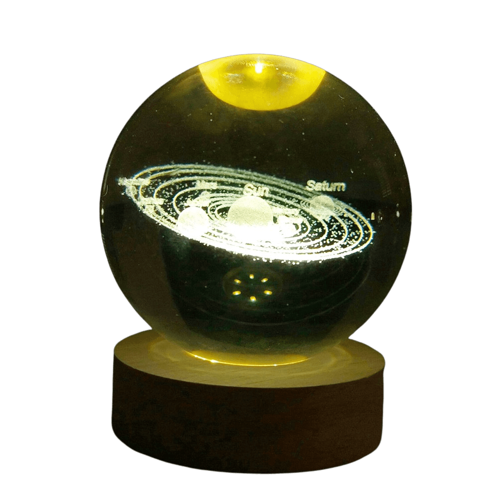 Encontraproduto.com.br - Luminária de Mesa 3D LED Sistema Solar Usb 8cm