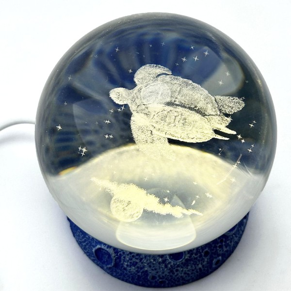 Encontraproduto.com.br - Luminária de Mesa 3D LED Tartaruga Usb 8cm