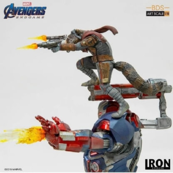 Encontraproduto.com.br - Iron Patriot & Rocket - Avengers: Endgame - Bds Art Scale 1/10 - Iron Studios