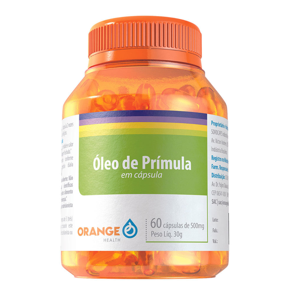 Óleo de Prímula Orange Health 500mg c/60 Cápsulas