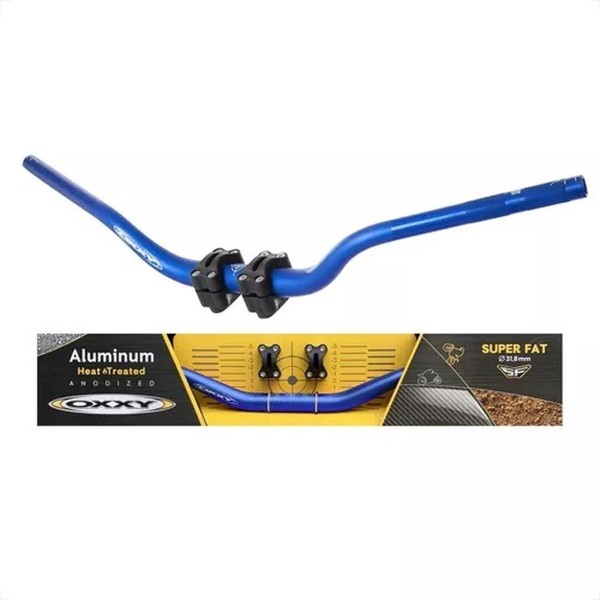 Encontraproduto.com.br - Guidão De Moto Em Alumínio Oxxy Naked Azul (MP)