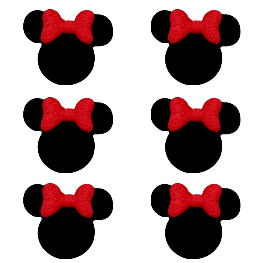 Confeitos de Açúcar Minnie Botons Vermelho 6 Unidades ABELHA CONFEITEIRA