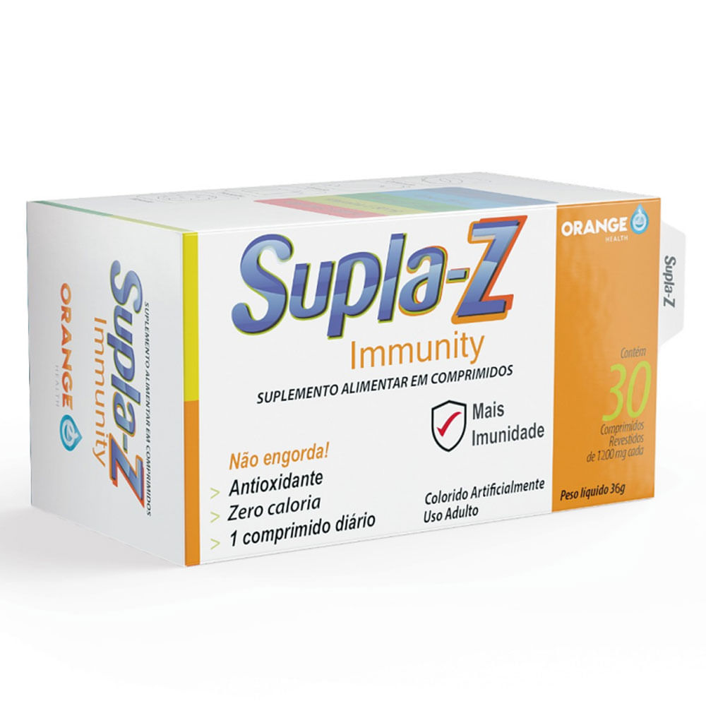 Supla Z Immunity Orange Health 1200mg 30 Comprimidos