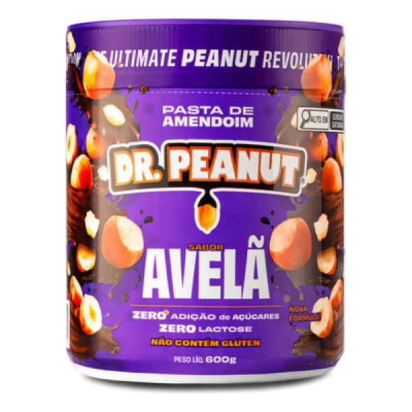 Encontraproduto.com.br - Pasta de Amendoim Zero Açúcar DR. Peanut com Whey Protein Avelã Pote 650g