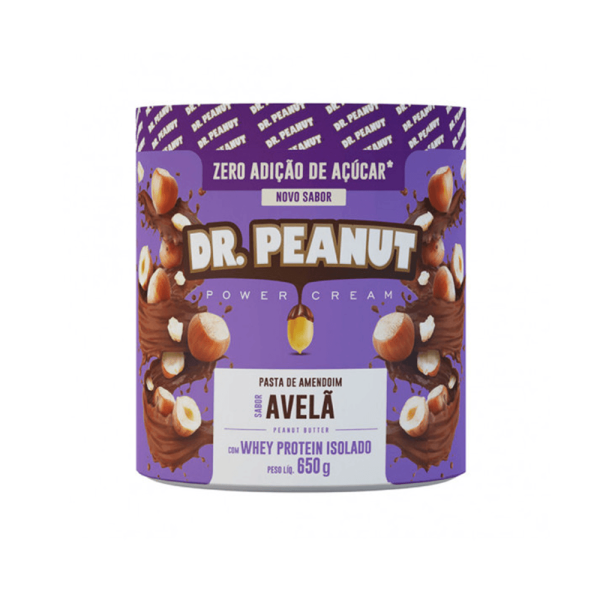 Encontraproduto.com.br - Pasta de Amendoim Zero Açúcar DR. Peanut com Whey Protein Avelã Pote 650g