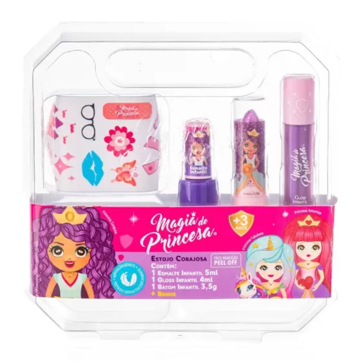 Kit Gloss Batom e Esmalte Magia de Princesa Corajosa