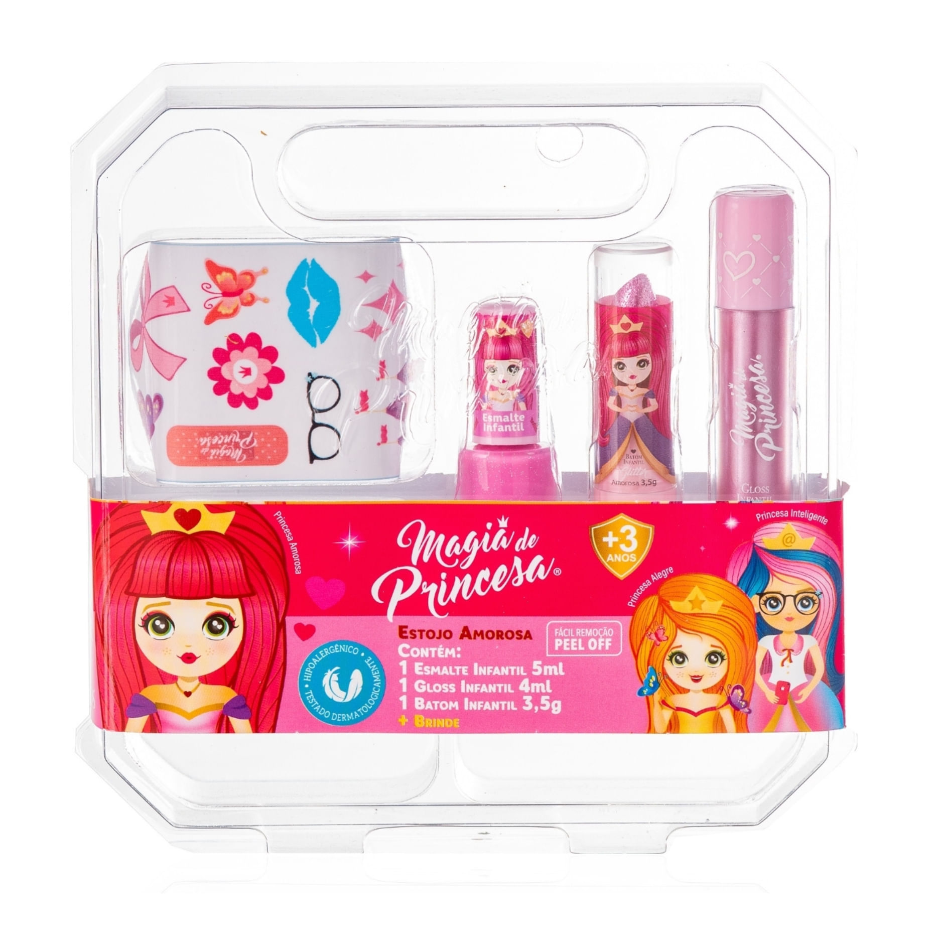 Encontraproduto.com.br - Kit Gloss Batom e Esmalte Magia de Princesa Amorosa