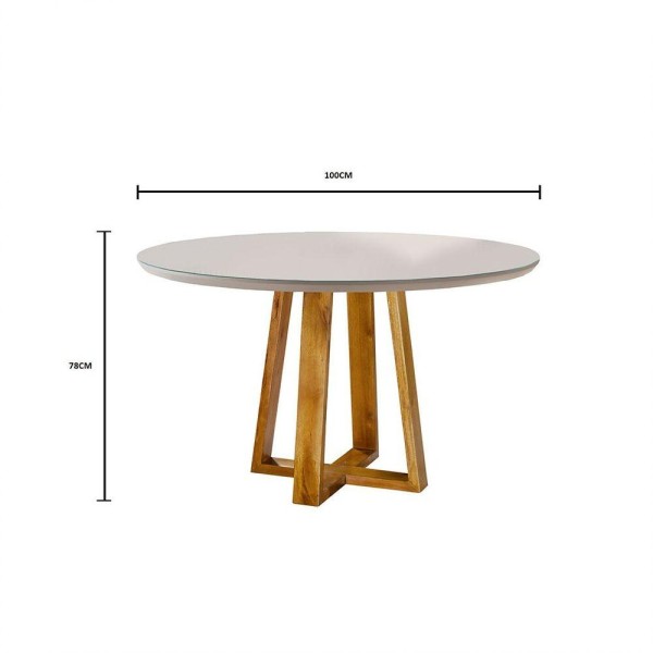 Encontraproduto.com.br - Conjunto Sala de Jantar 4 Lugares Off-White/Azul Turquesa