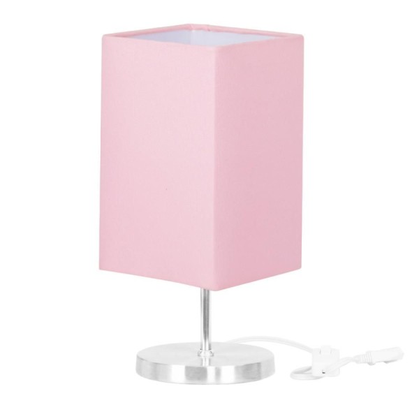 Encontraproduto.com.br - Abajur Eros Quad Rosa Com Base Redonda
