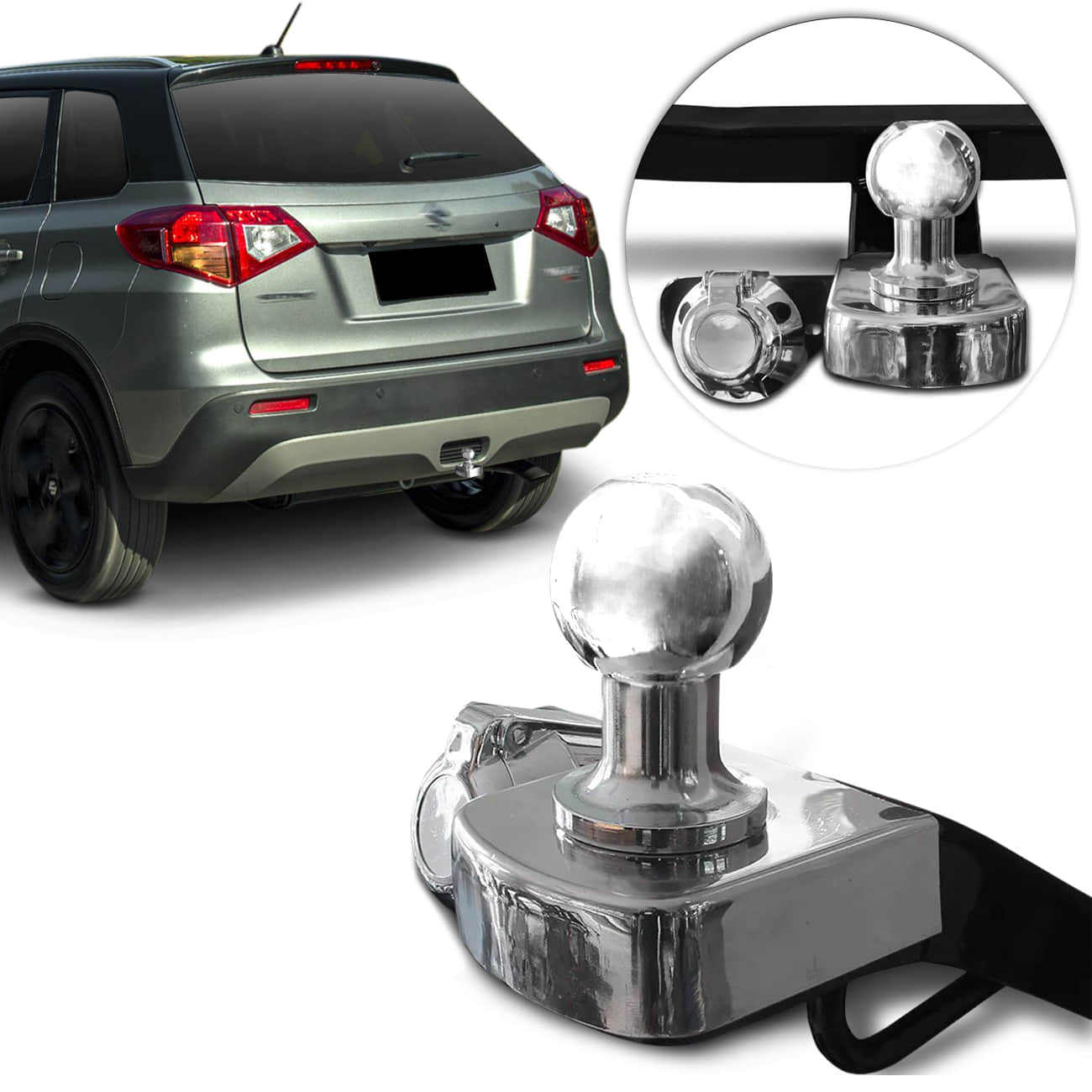 Engate de Reboque Vitara Turbo 2016 2017 2018 Rabicho Fixo em Aço Carbono 700Kg