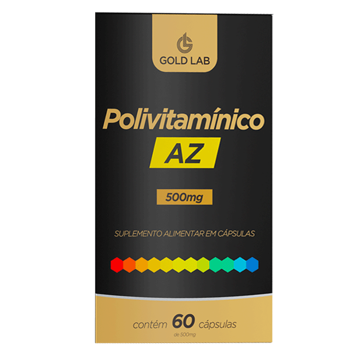 Encontraproduto.com.br - Kit C/3 Polivitamínico A/Z Gold Lab C/60 Cápsulas