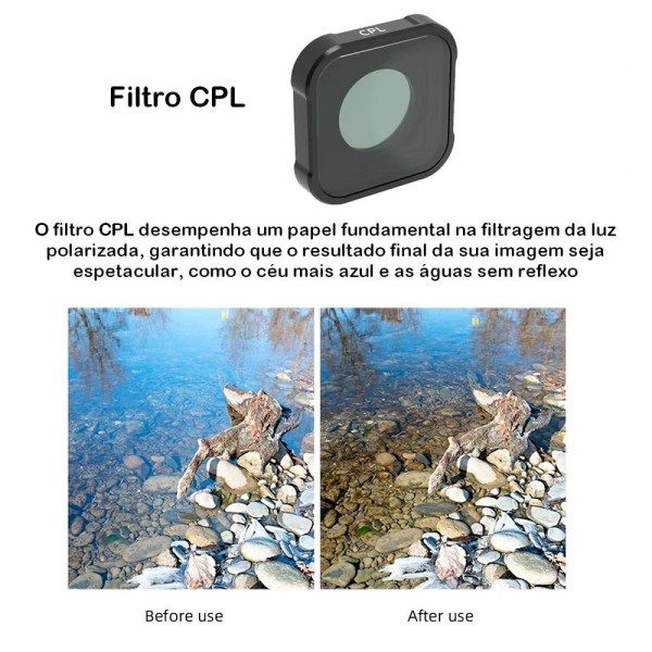 Encontraproduto.com.br - Kit Filtros Cpl+nd8-16 June Star Para Gopro 12-11-10 E 9 Black