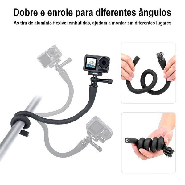 Encontraproduto.com.br - Suporte Flexível Ajustável 360° Para Câmeras Gopro E Similares
