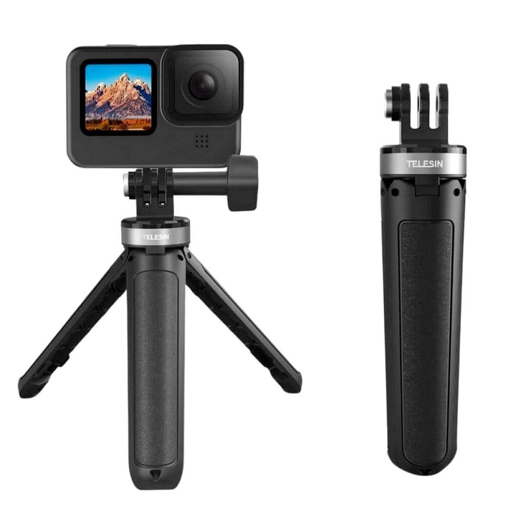 Encontraproduto.com.br - Mini Tripé E Bastão 25cm Para Câmeras Gopro E Similares - Telesin