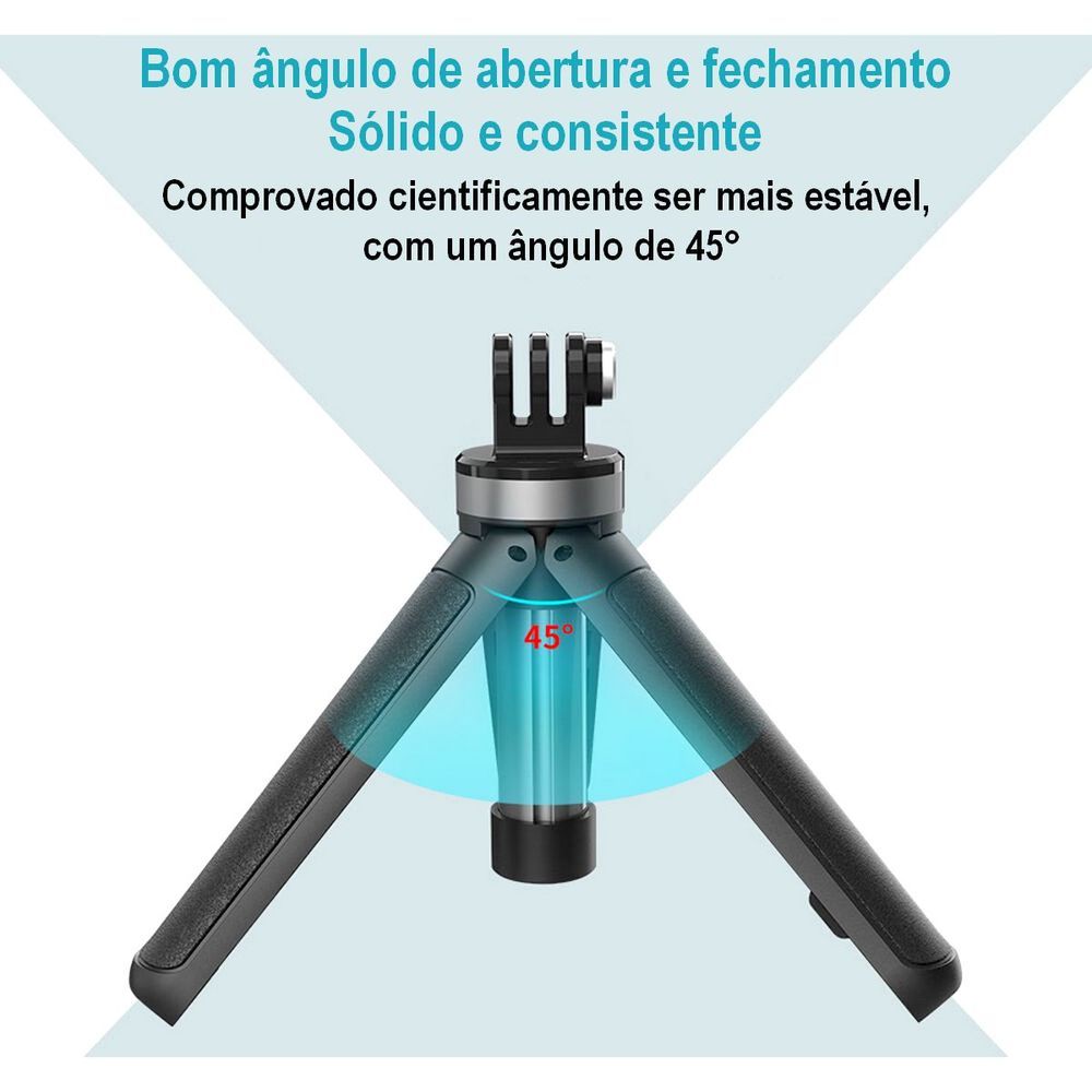 Encontraproduto.com.br - Mini Tripé E Bastão 25cm Para Câmeras Gopro E Similares - Telesin