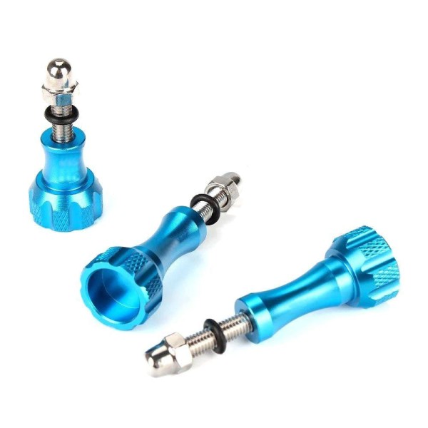 Encontraproduto.com.br - Kit Parafusos Alumínio Inoxidável para Câmeras GoPro e Similares Cor Azul