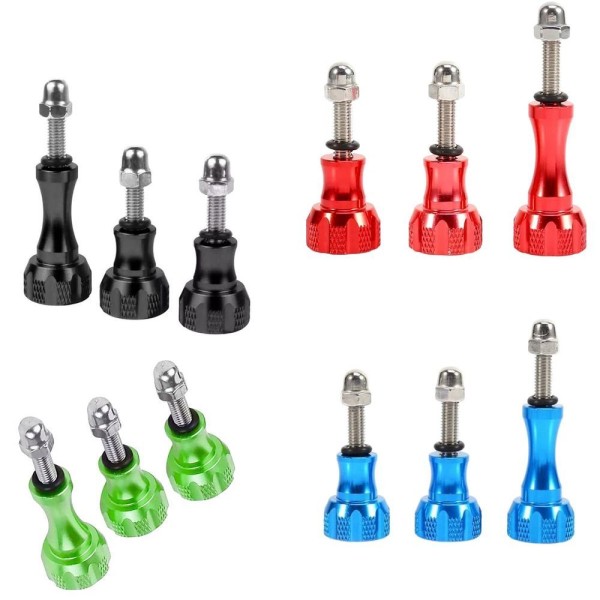 Encontraproduto.com.br - Kit Parafusos Alumínio Inoxidável para Câmeras GoPro e Similares Cor Azul