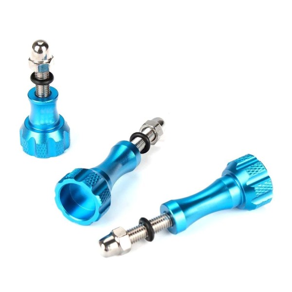 Encontraproduto.com.br - Kit Parafusos Alumínio Inoxidável para Câmeras GoPro e Similares Cor Azul