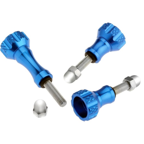 Encontraproduto.com.br - Kit Parafusos Alumínio Inoxidável para Câmeras GoPro e Similares Cor Azul